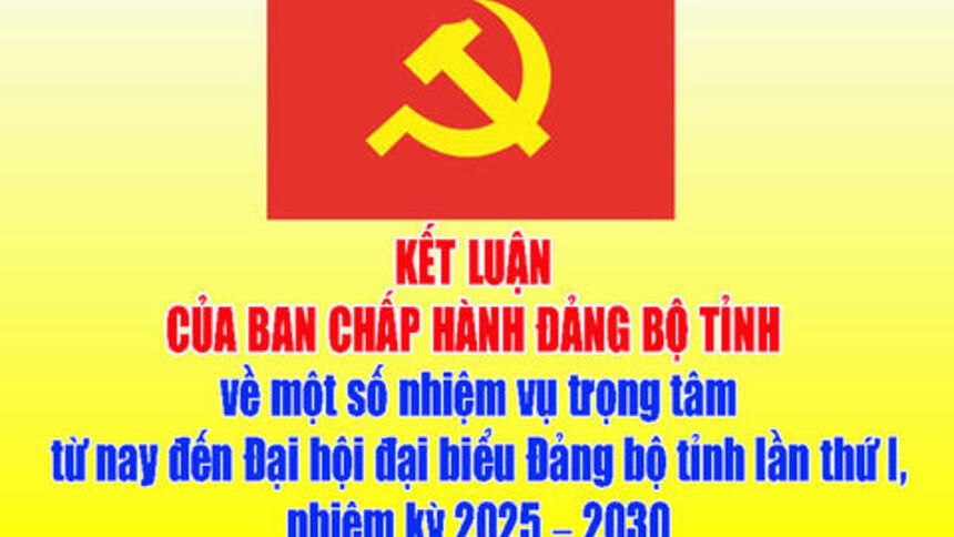 Kết luận của Ban Chấp hành Đảng bộ tỉnh về một số nhiệm vụ trọng tâm từ nay đến Đại hội đại biểu Đảng bộ tỉnh lần thứ I, nhiệm kỳ 2025-2030