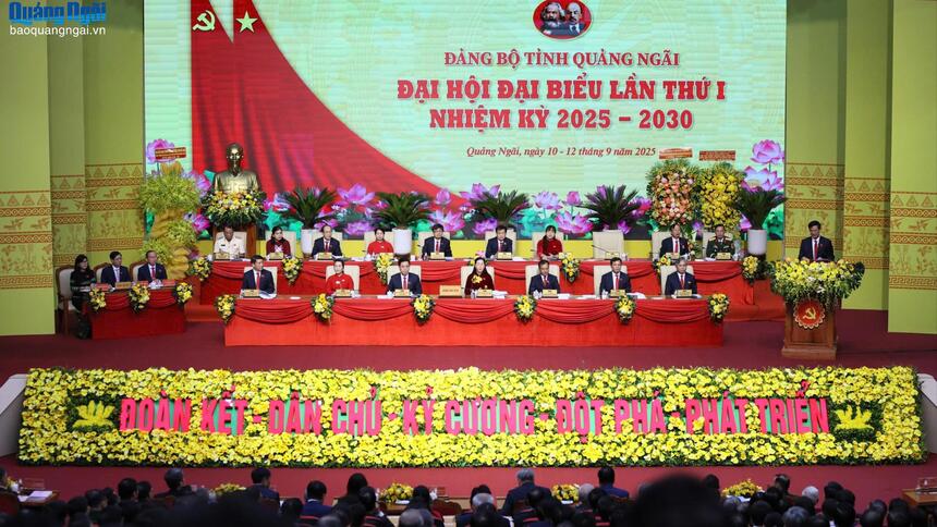 Khai mạc trọng thể đại hội đại biểu Đảng bộ tỉnh Quảng Ngãi lần thứ I, nhiệm kỳ 2025 - 2030