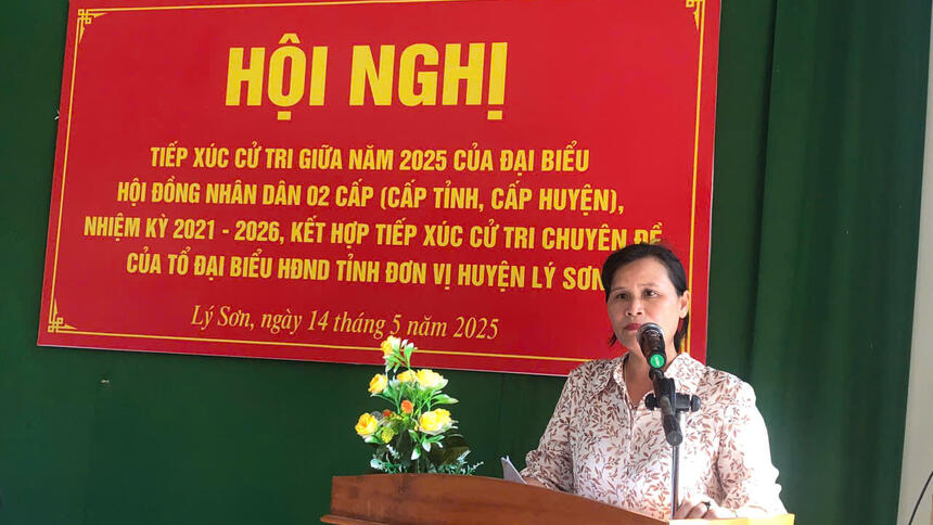 HUYỆN LÝ SƠN TỔ CHỨC TIẾP XÚC CỬ TRI 02 CẤP (TỈNH, HUYỆN) TRƯỚC KỲ HỌP THƯỜNG LỆ GIỮA NĂM 2025