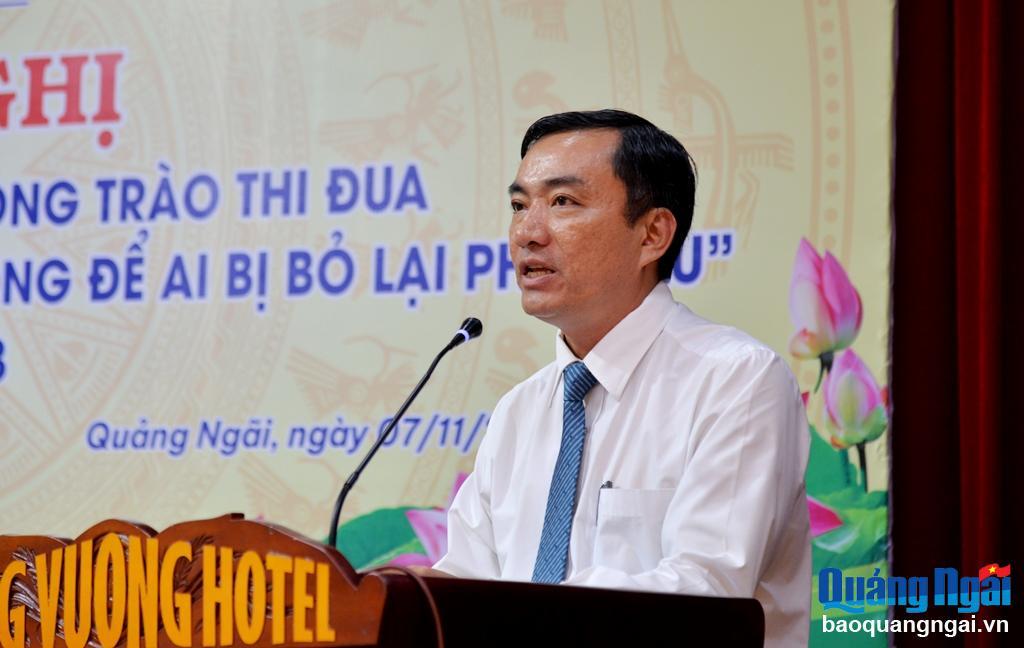 Phó Giám đốc Sở LĐ-TB&XH Nguyễn Hữu Dũng phát biểu tại hội nghị.